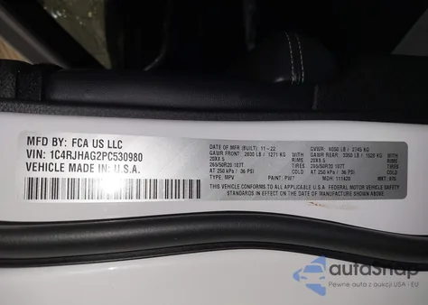 2023 Jeep Grand Cherokee Altitude 4X4 из США, поврежденный, VIN 1C4RJHAG2PC530980